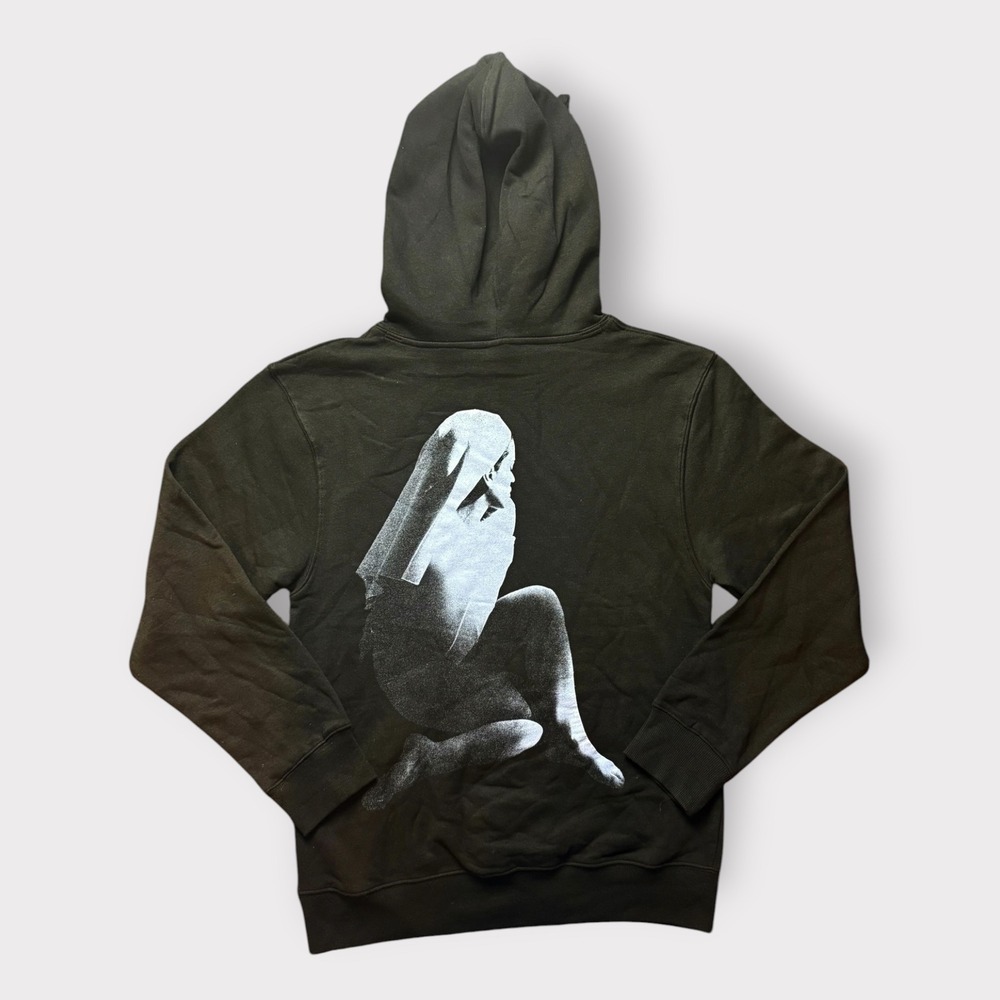 LUX Cross Logo Graphic Hoodie Black Streetwear Pullover Veiled Figure Back Print